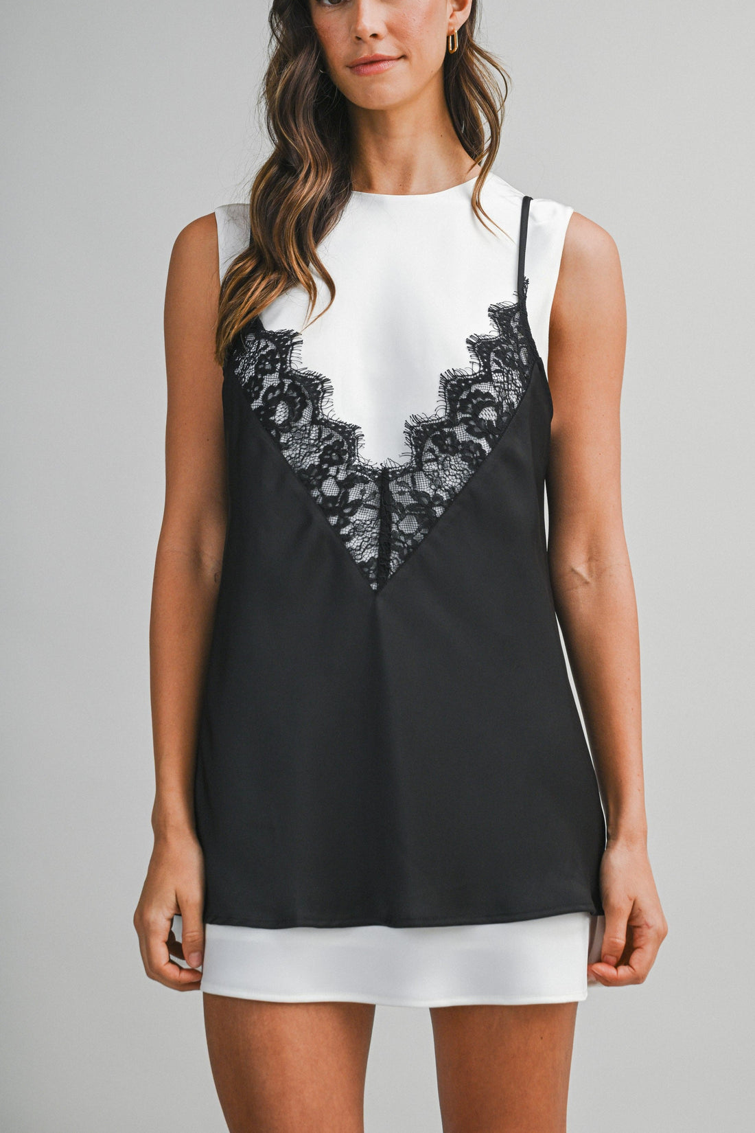 Lace Layered Slip Mini Dress