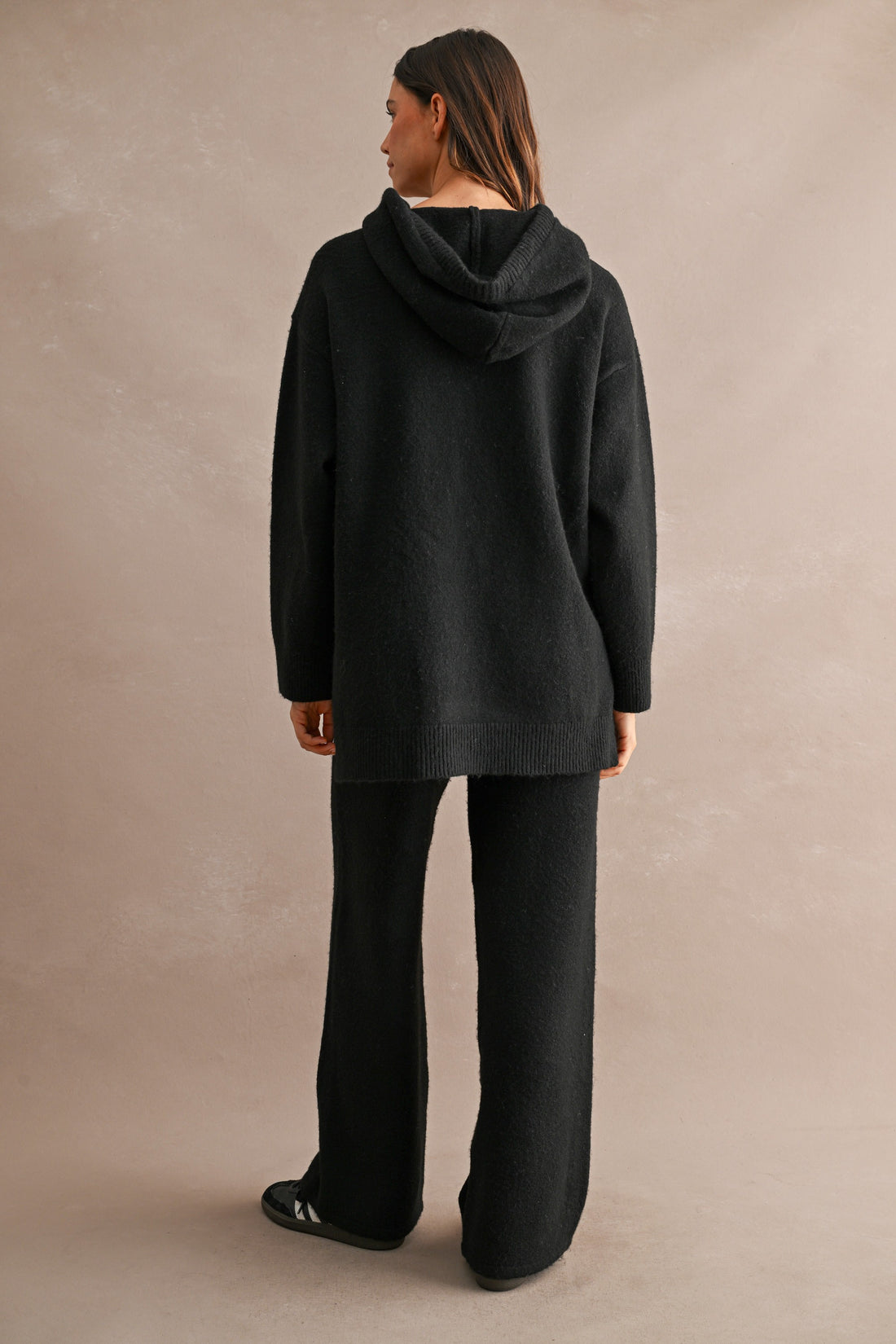Cozy Oversized Knit Hoodie & Wide Leg Pants Matching Set