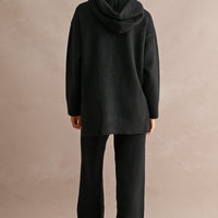 Cozy Oversized Knit Hoodie & Wide Leg Pants Matching Set