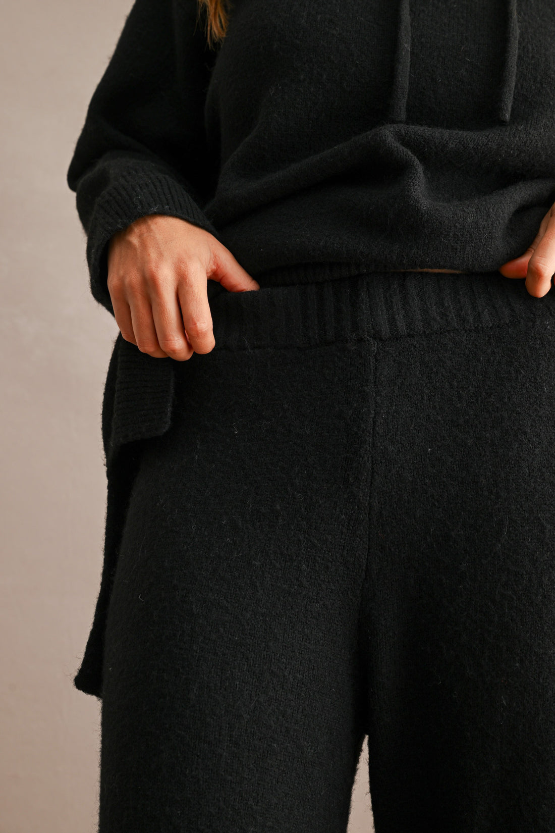 Cozy Oversized Knit Hoodie & Wide Leg Pants Matching Set
