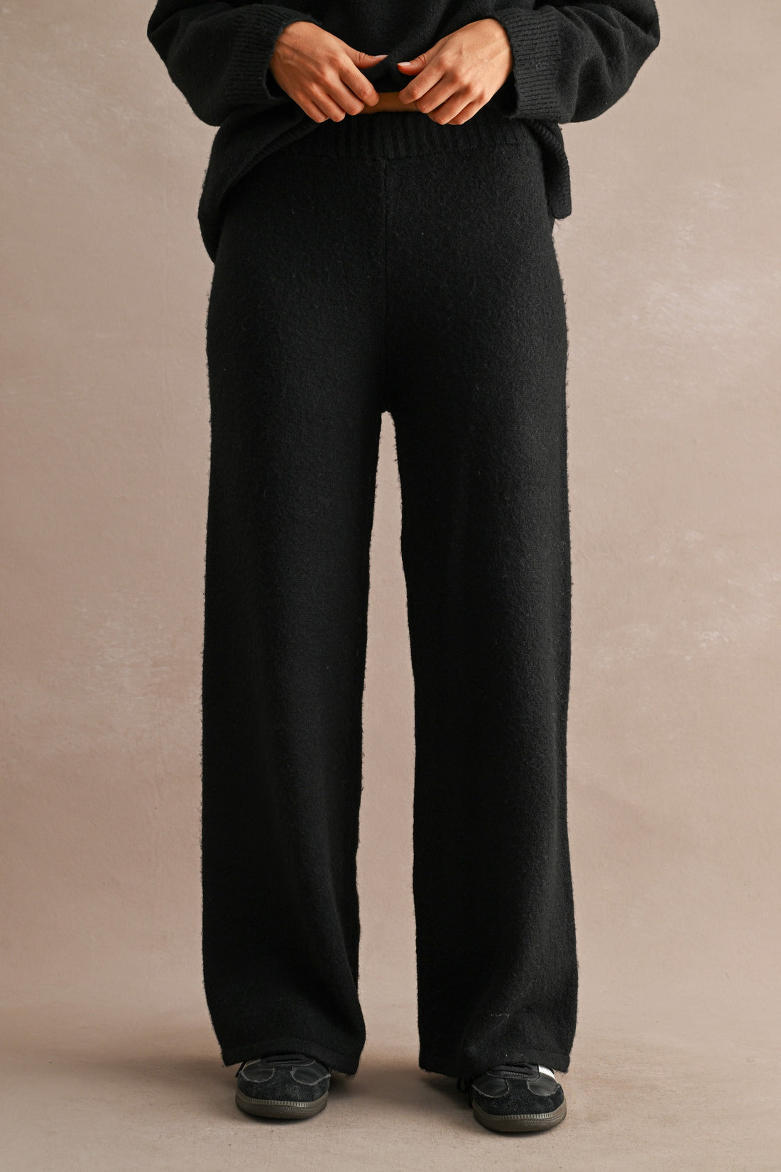 Cozy Oversized Knit Hoodie & Wide Leg Pants Matching Set