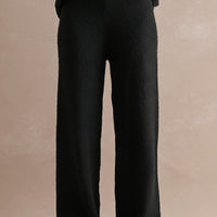 Cozy Oversized Knit Hoodie & Wide Leg Pants Matching Set