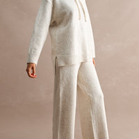 Cozy Oversized Knit Hoodie & Wide Leg Pants Matching Set