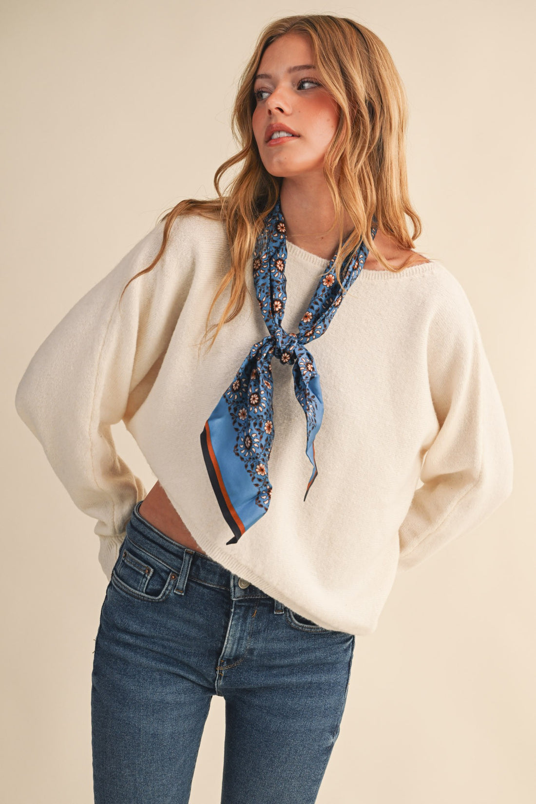 Lightweight Cropped Knit Sweater – Relaxed Fit Soft Pullover