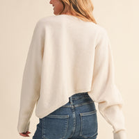 Lightweight Cropped Knit Sweater – Relaxed Fit Soft Pullover