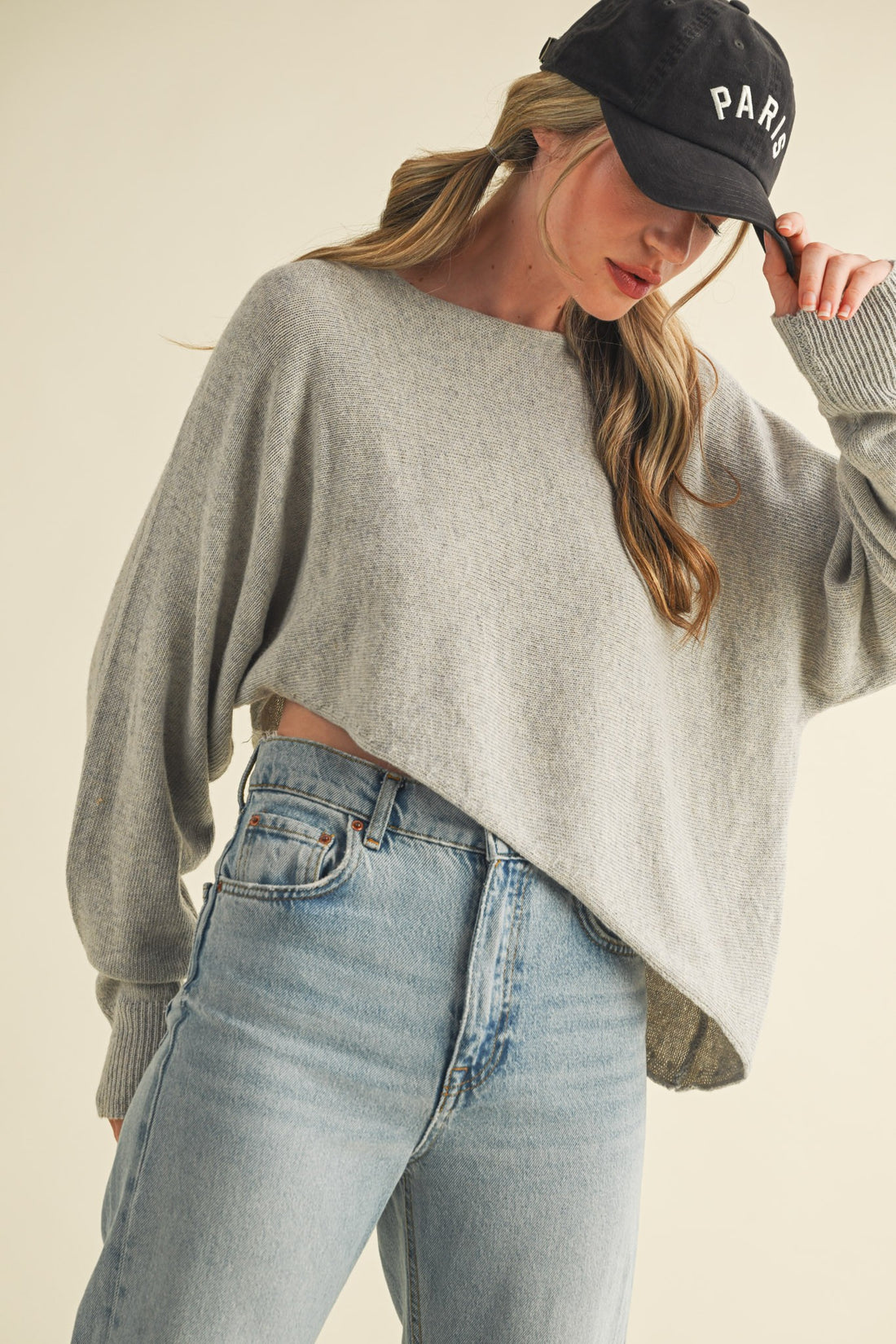 Lightweight Cropped Knit Sweater – Relaxed Fit Soft Pullover