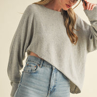 Lightweight Cropped Knit Sweater – Relaxed Fit Soft Pullover