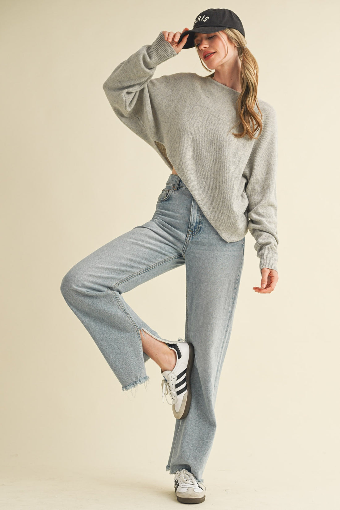 Lightweight Cropped Knit Sweater – Relaxed Fit Soft Pullover