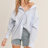 Oversized Stripe Button Down Shirt