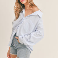 Oversized Stripe Button Down Shirt