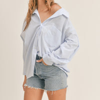 Oversized Stripe Button Down Shirt