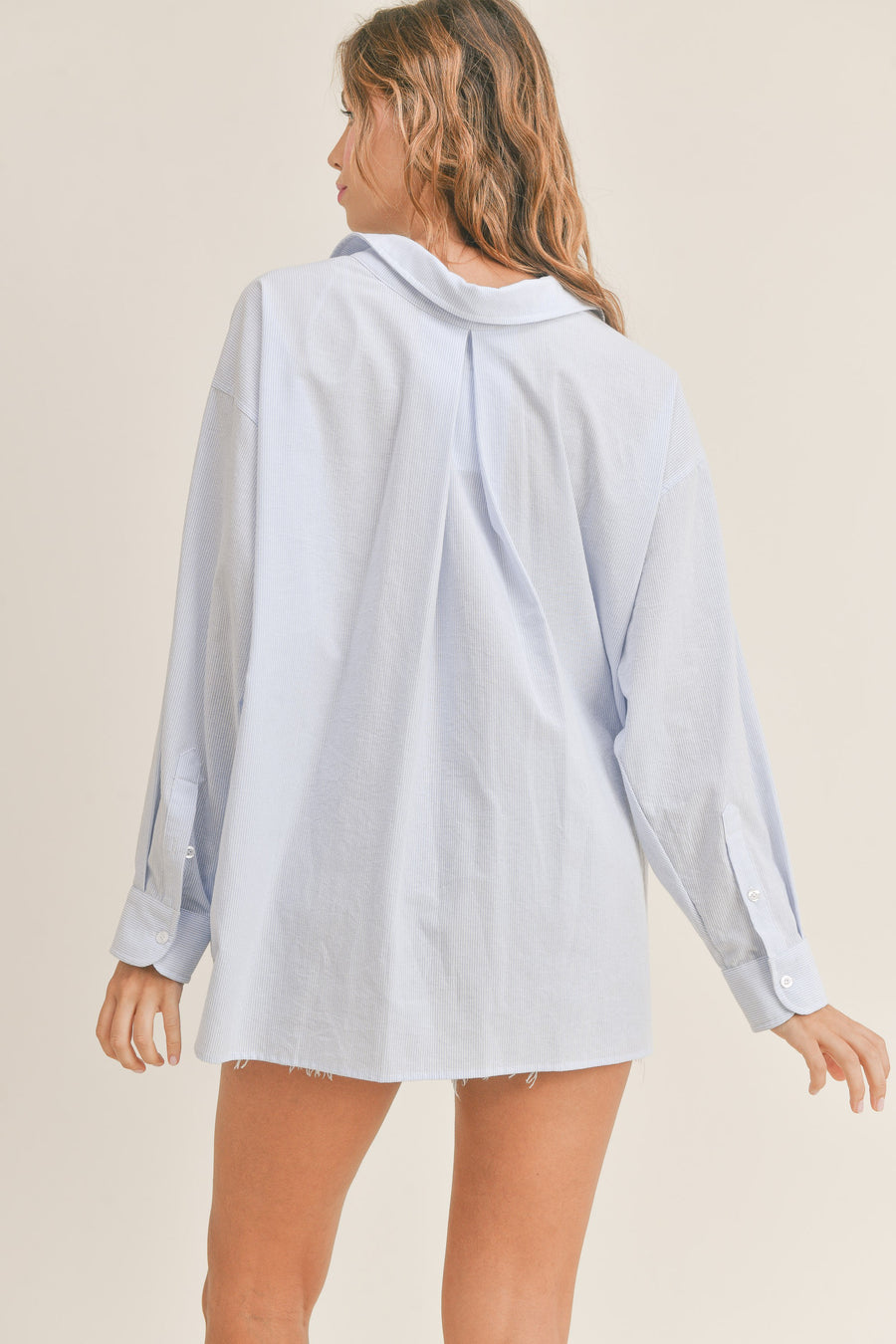 Oversized Stripe Button Down Shirt