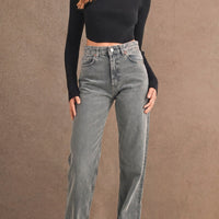 Ribbed Mock Neck Crop Sweater Top
