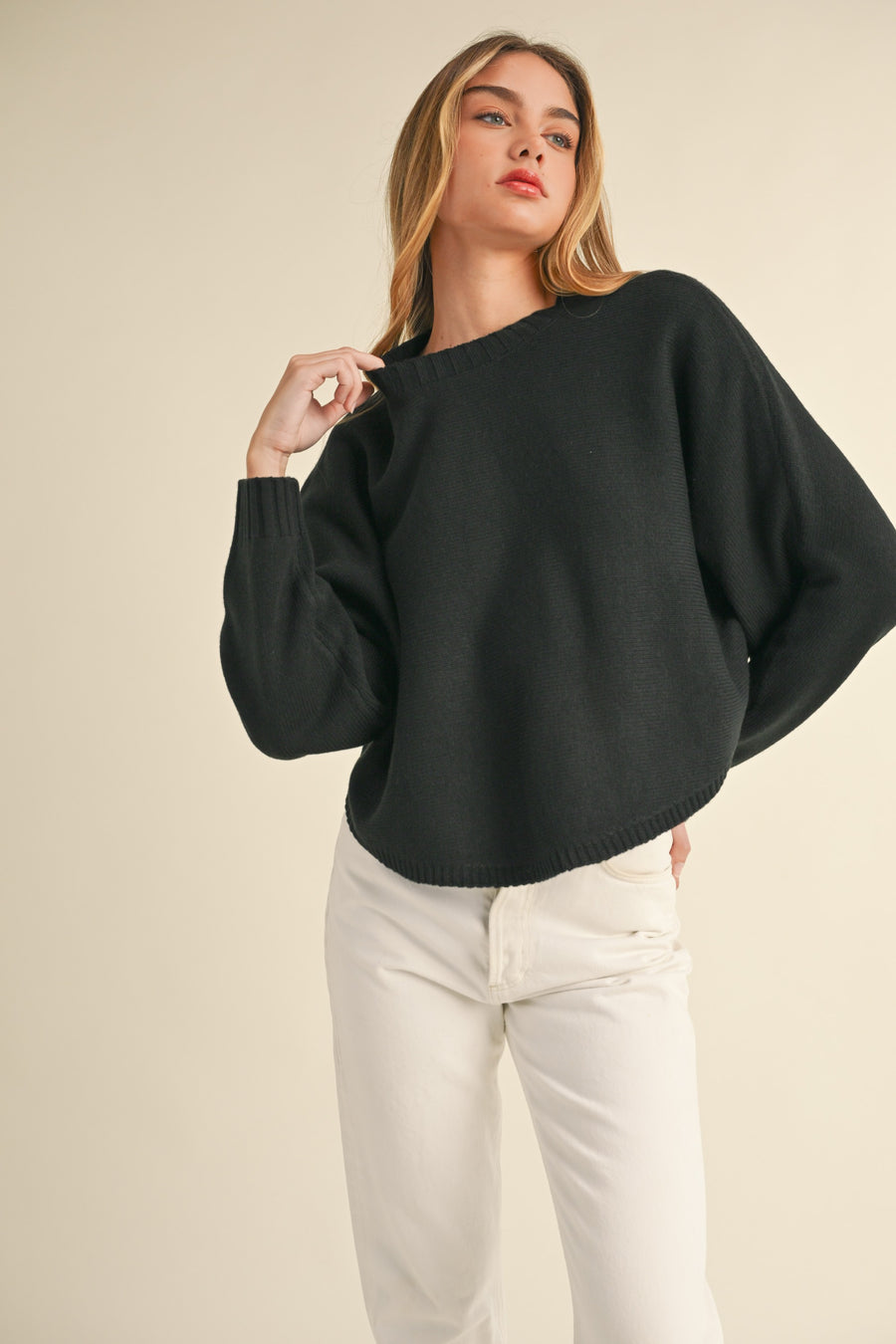 Dolman Sleeve Cape Style Sweater