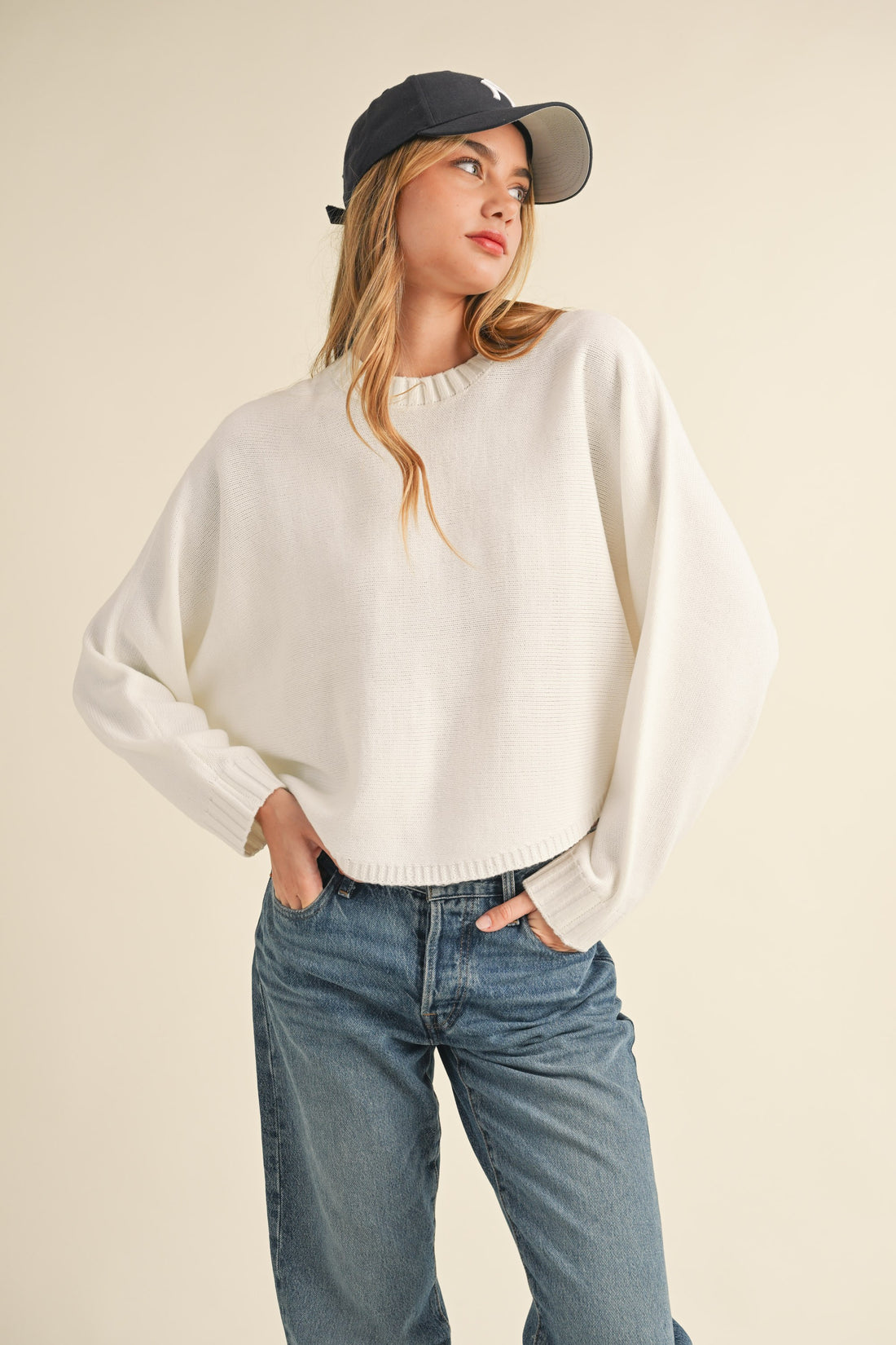 Dolman Sleeve Cape Style Sweater