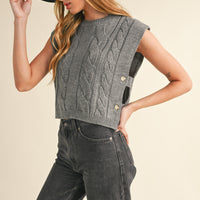 Cable Knit Open Side Vest