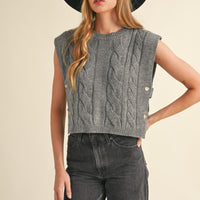 Cable Knit Open Side Vest