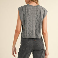 Cable Knit Open Side Vest