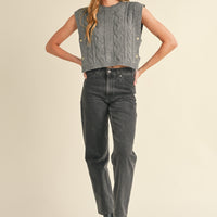 Cable Knit Open Side Vest