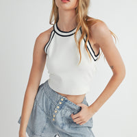 Halter Neck Knit Top