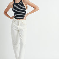 Halter Neck Striped Knit Top