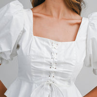 Romantic Puff Sleeve Peplum Top