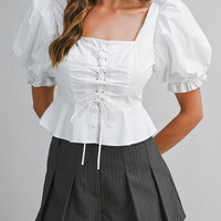 Romantic Puff Sleeve Peplum Top