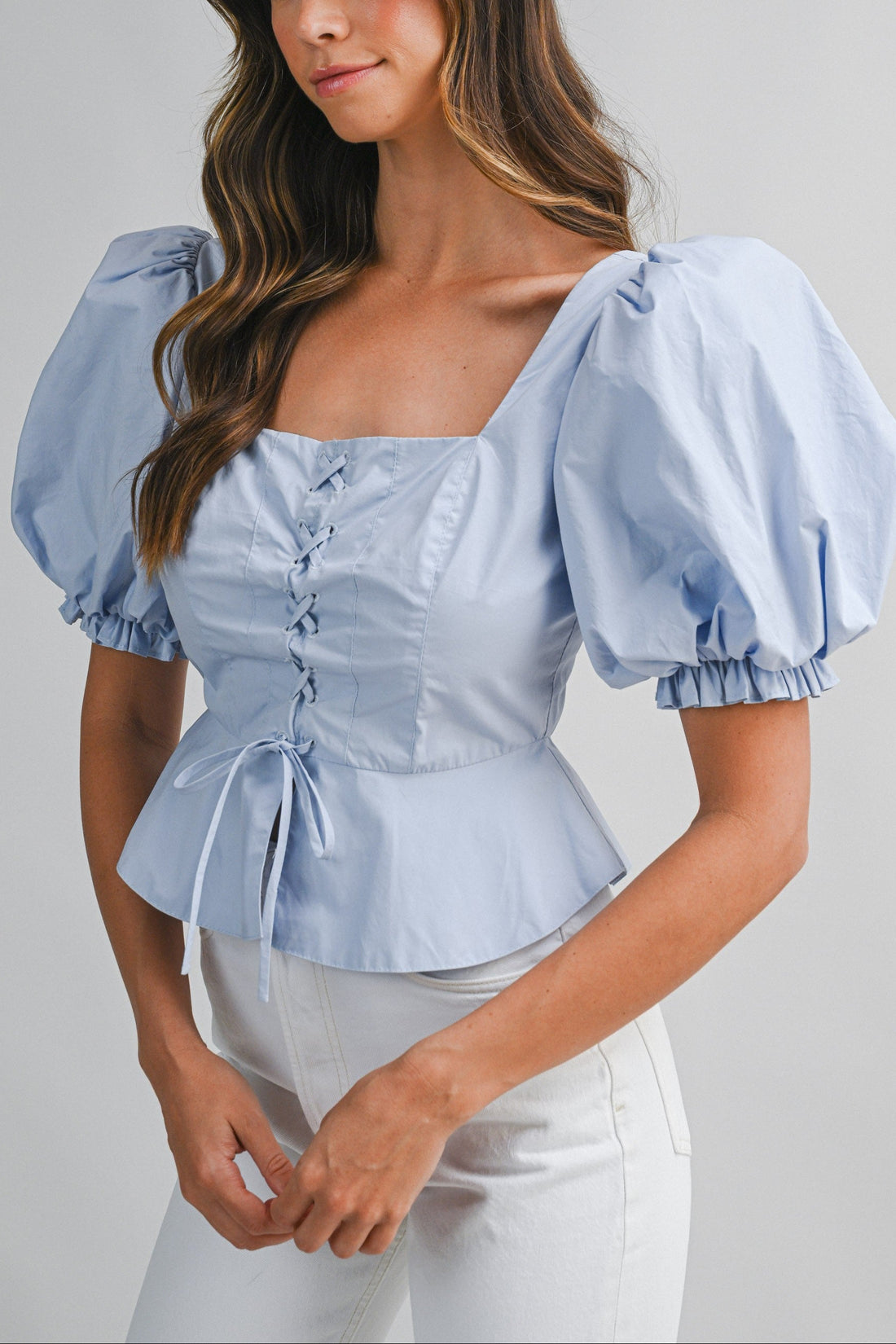 Romantic Puff Sleeve Peplum Top