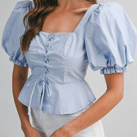 Romantic Puff Sleeve Peplum Top