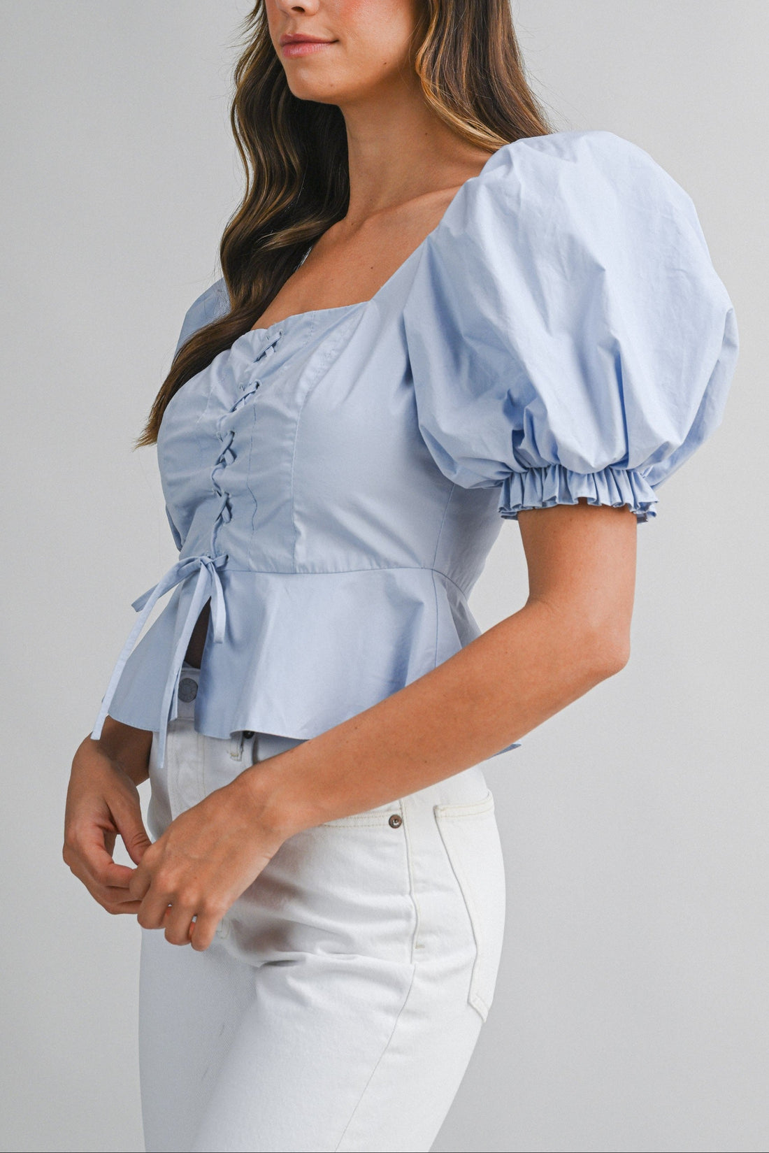 Romantic Puff Sleeve Peplum Top