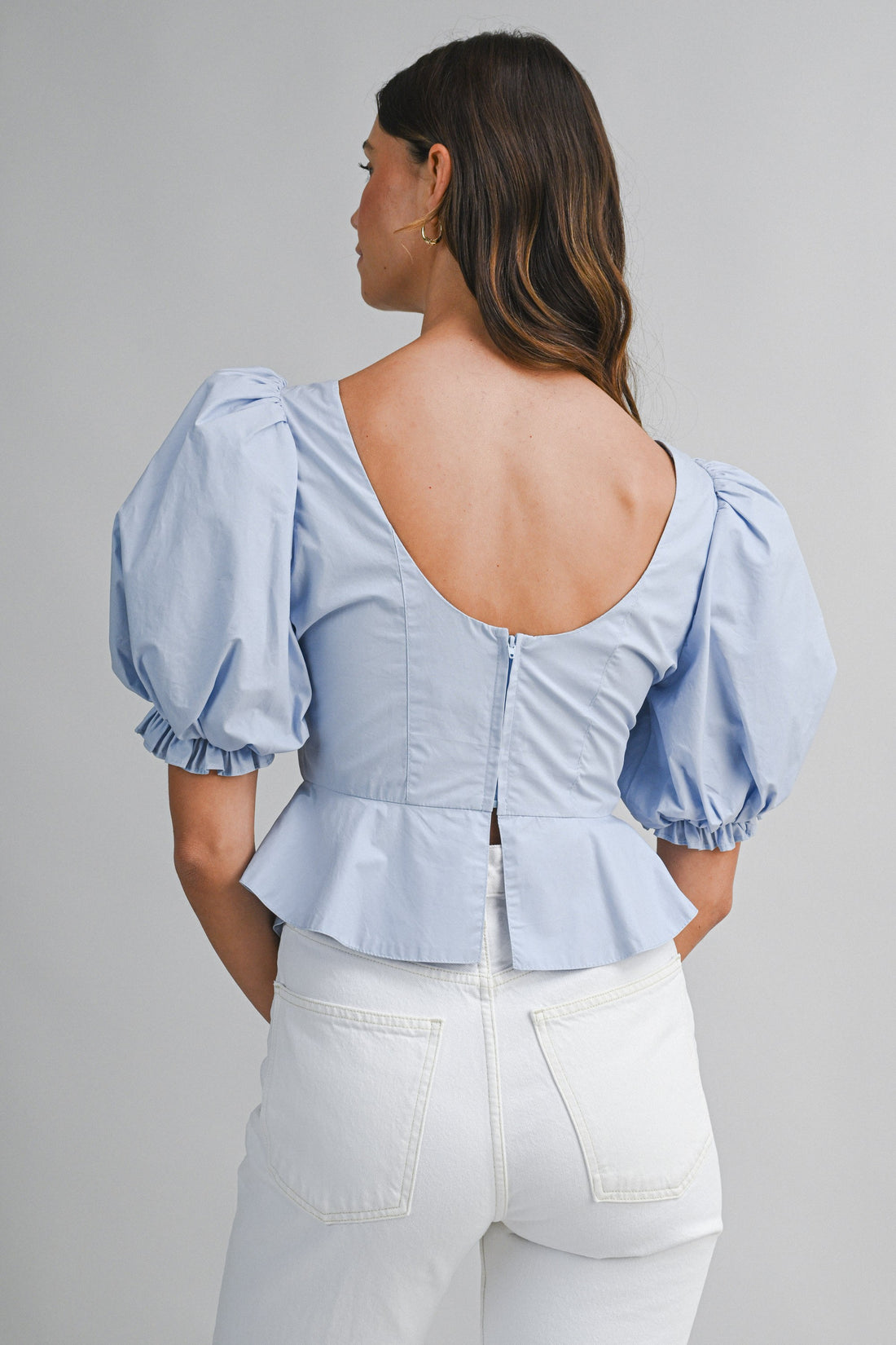 Romantic Puff Sleeve Peplum Top