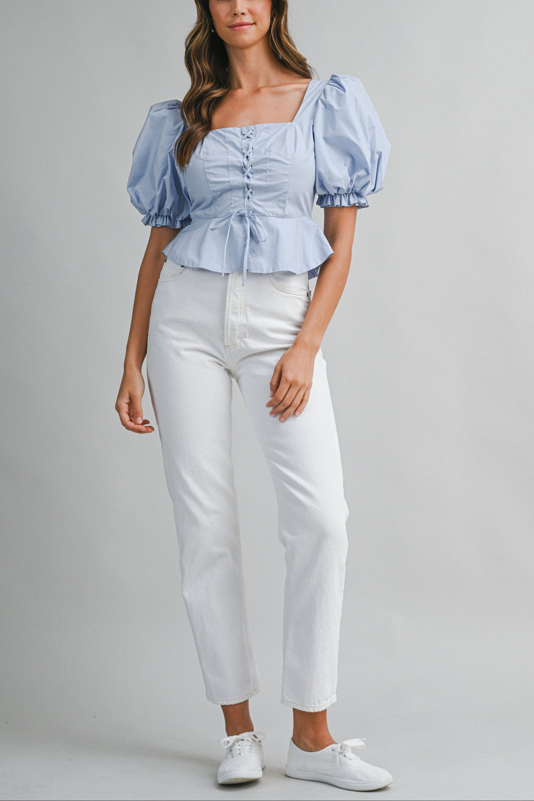 Romantic Puff Sleeve Peplum Top