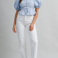 Romantic Puff Sleeve Peplum Top