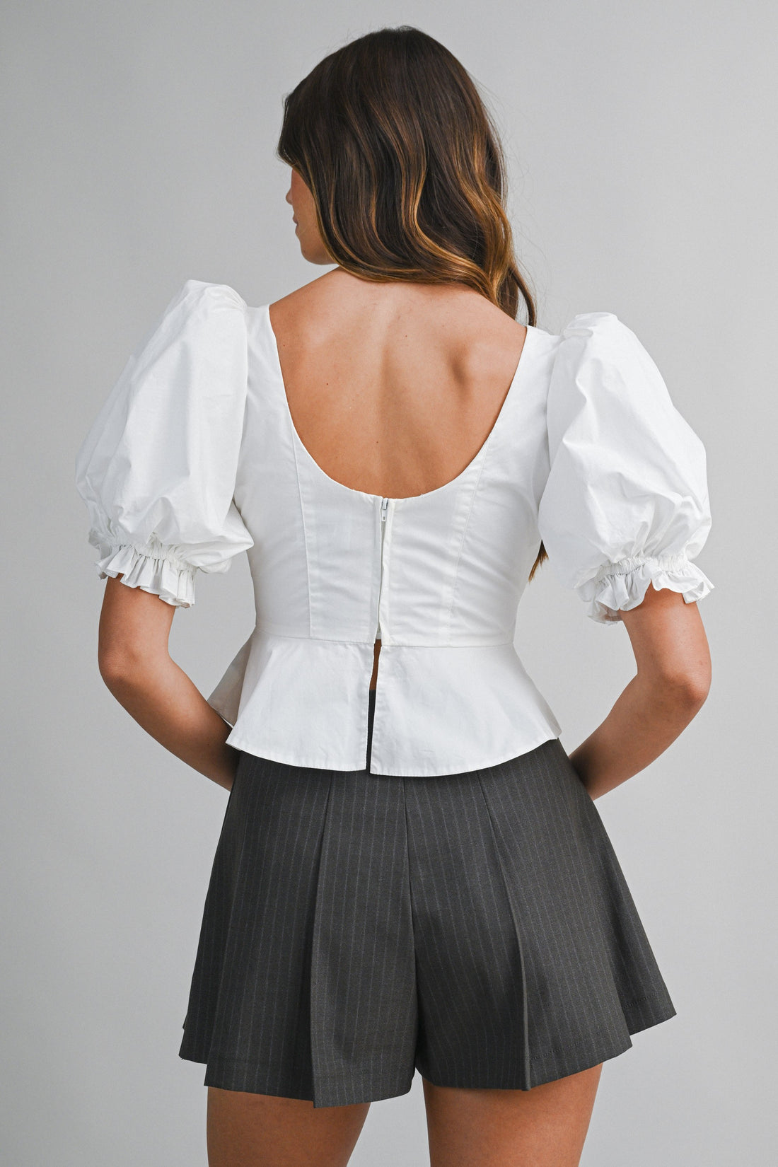 Romantic Puff Sleeve Peplum Top