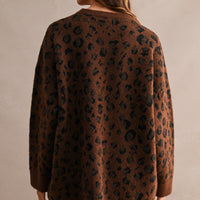 Oversized Leopard Print Soft Knit Sweater