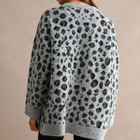 Oversized Leopard Print Soft Knit Sweater