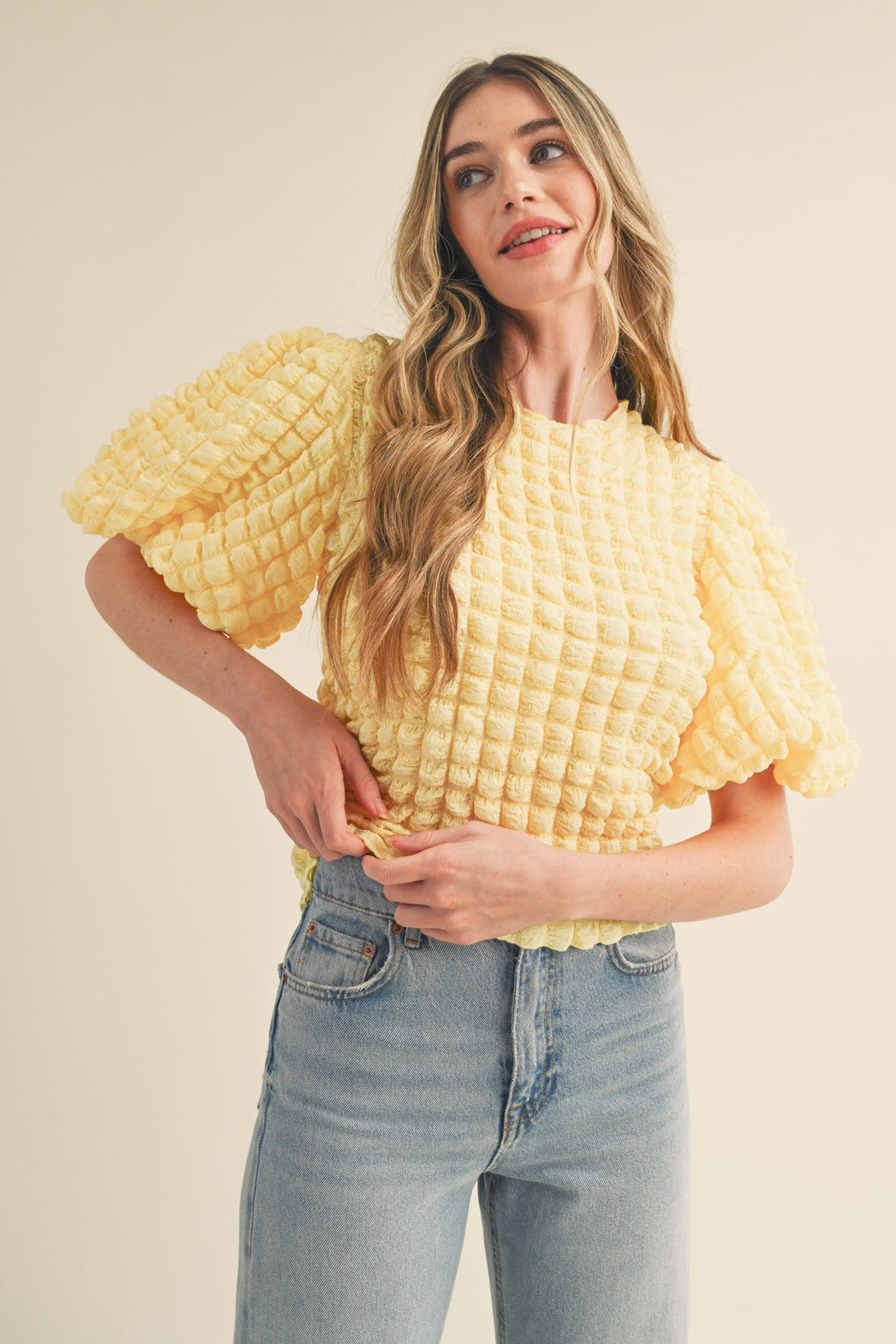 Bubble Sleeve Top