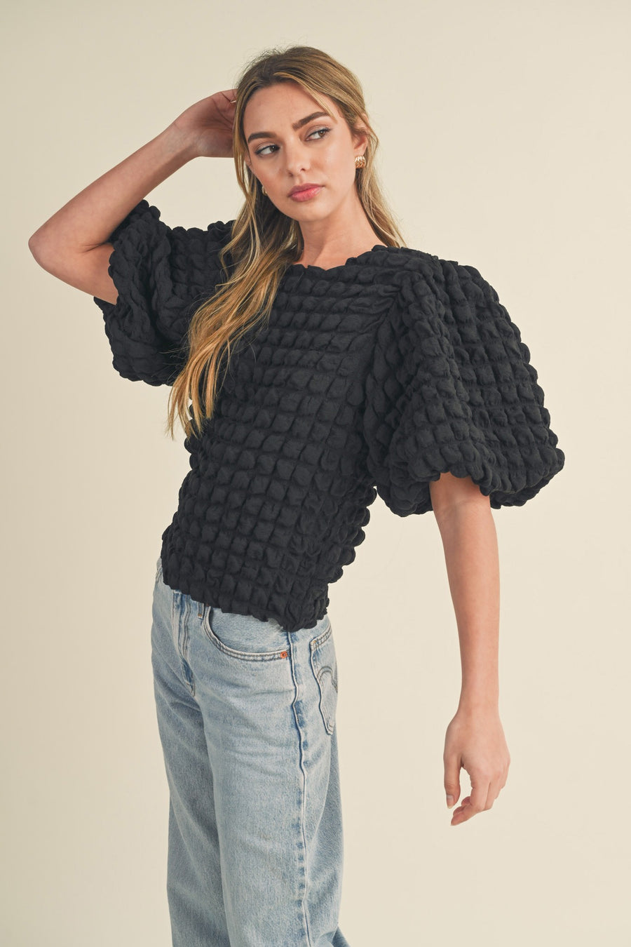 Bubble Sleeve Top