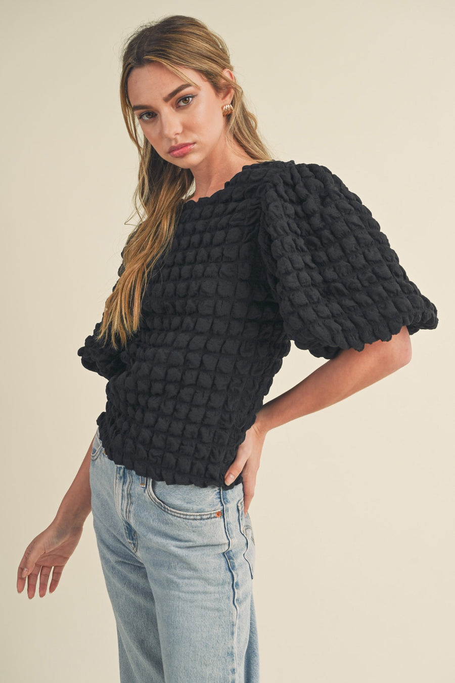 Bubble Sleeve Top