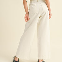 Washed Denim Wide Fit Pants