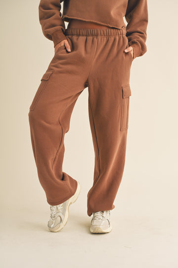 Thick Fleece Cargo Pocket Pants