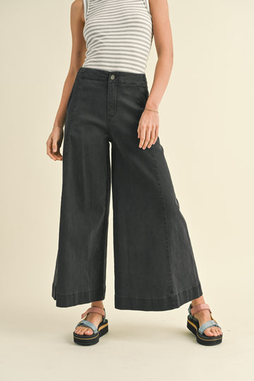 Stretched Wide Leg Premium Pants