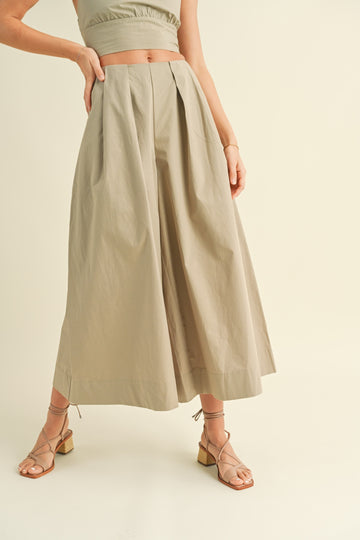 Cotton Flare Skirt Pants