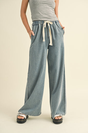 Denim Wide Leg Pants