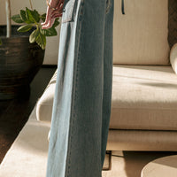 Wide Leg Drawstring Denim Pants