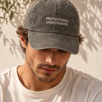 Professional Overthinker Embroidered Vintage Washed Dad Hat