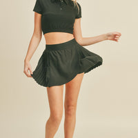 Pleated Tennis Wrap Skirt