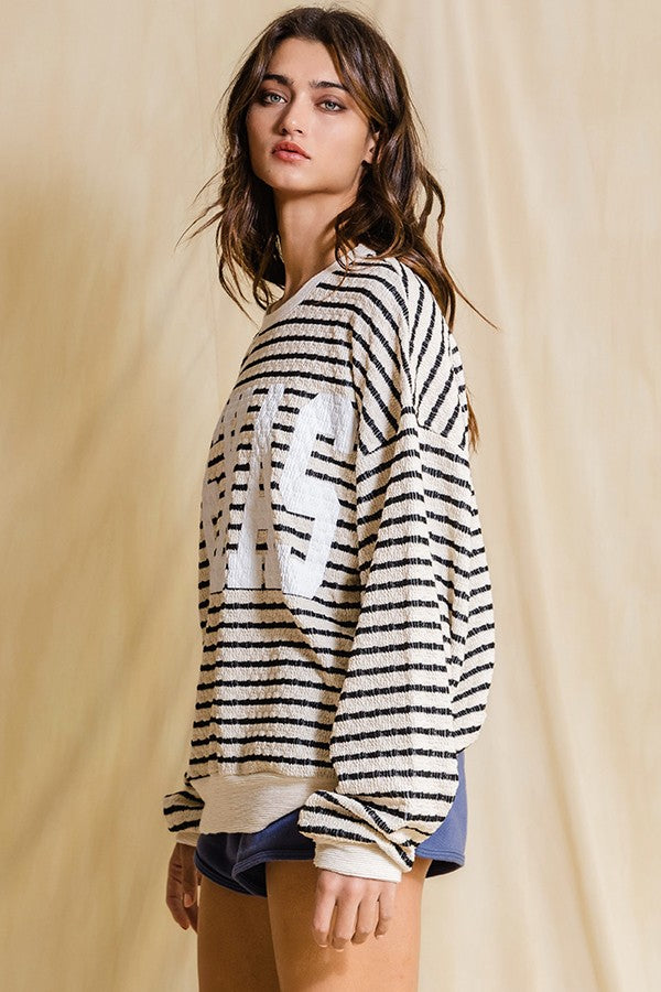 Texas Graphic Stripe Sweatshirt Evercado texas-graphic-stripe-sweatshirt-evercado