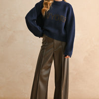 City Script Knit Sweater – London / Paris