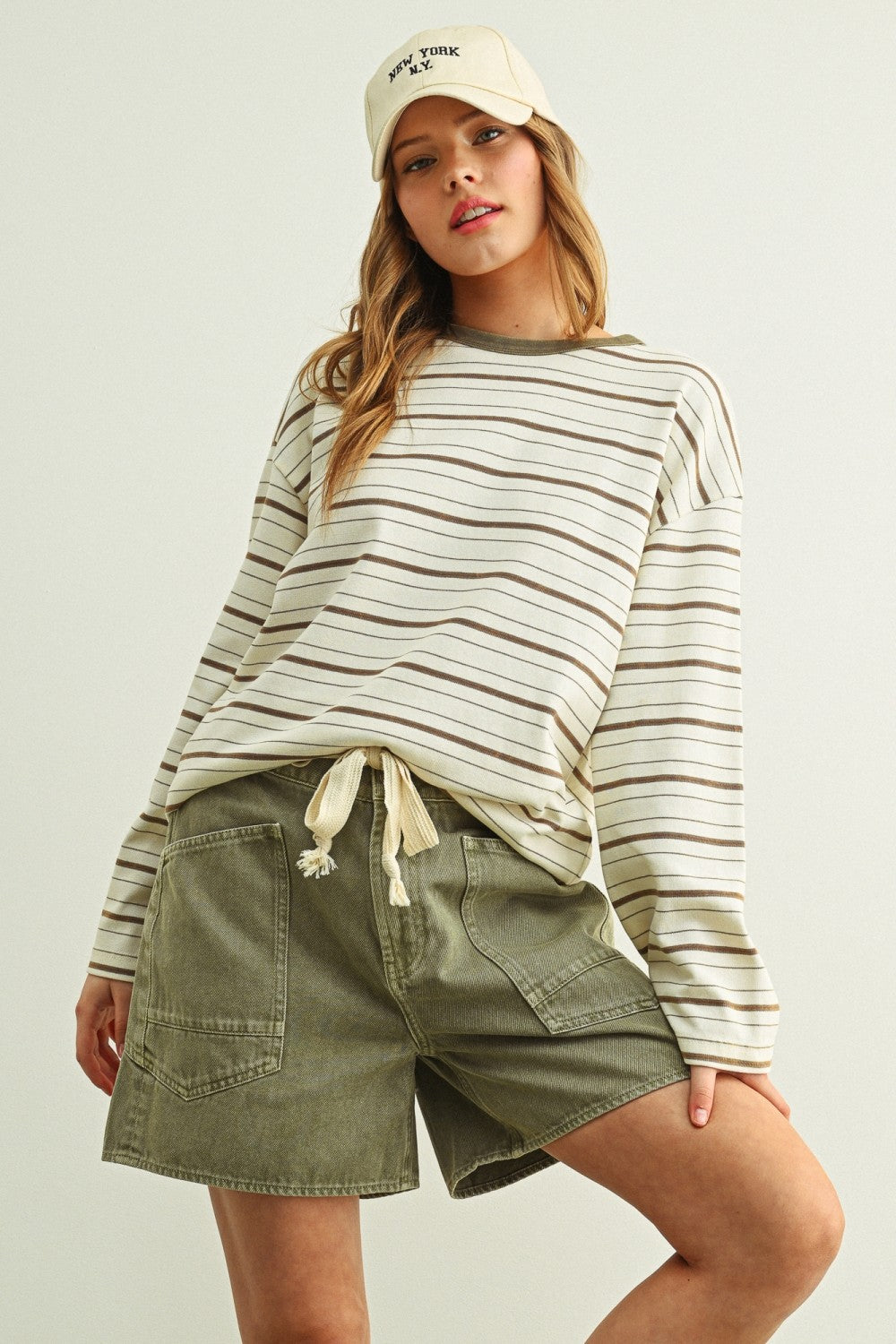 Weekend Stripe Oversized Cotton Pullover